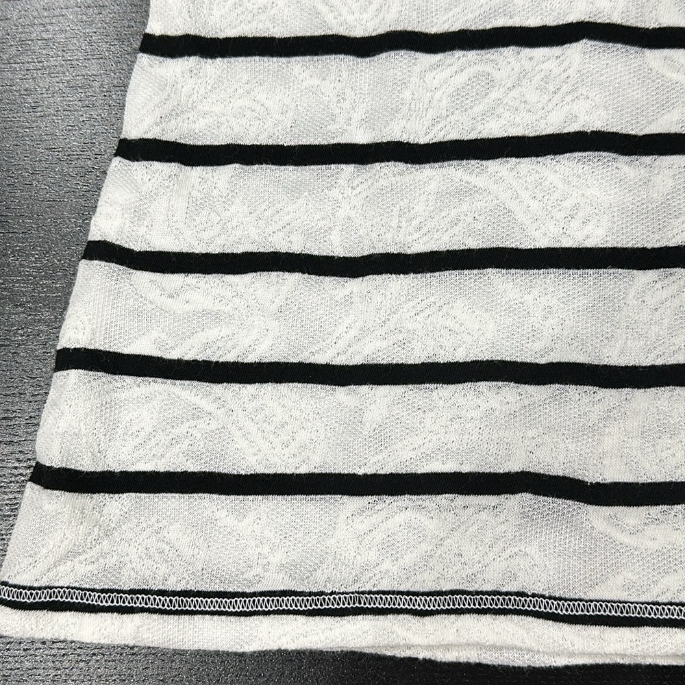 Express White Lace Striped Long Sleeve Top - L - Picture 7 of 10